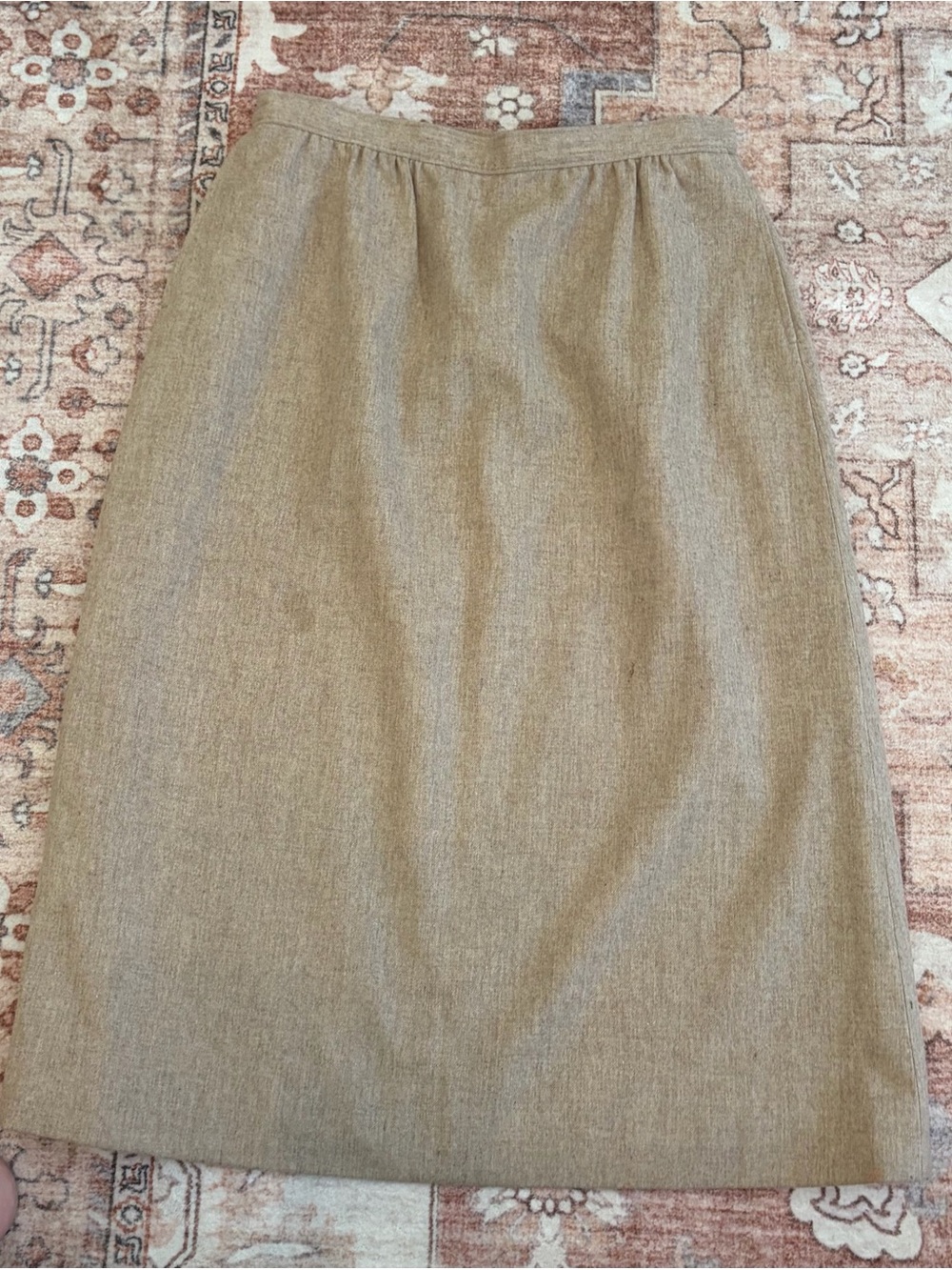 Vintage M632-146 Pendleton Tan A-Line Wool Skirt 100% virgin wool